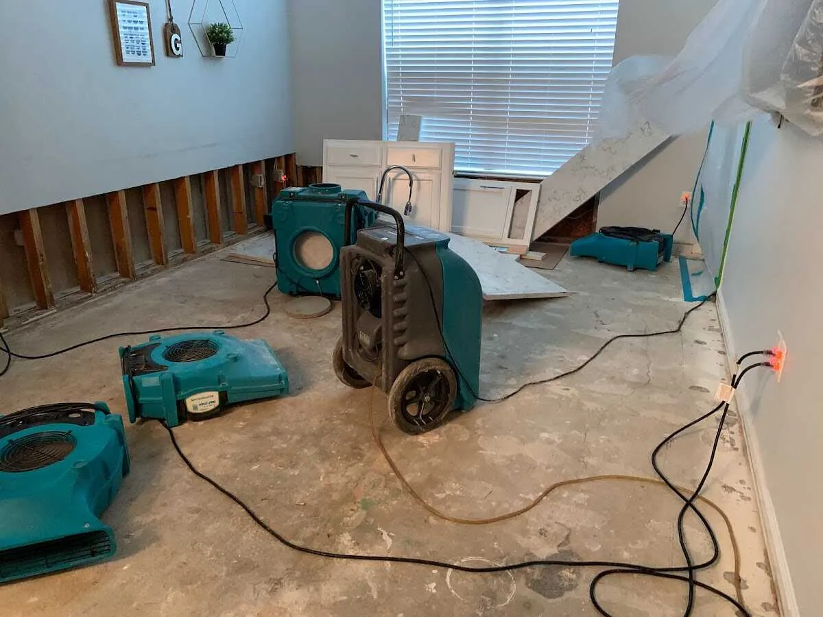 Dehumidifier in flood-cut room for Water Extraction & Removal in Eau Claire
